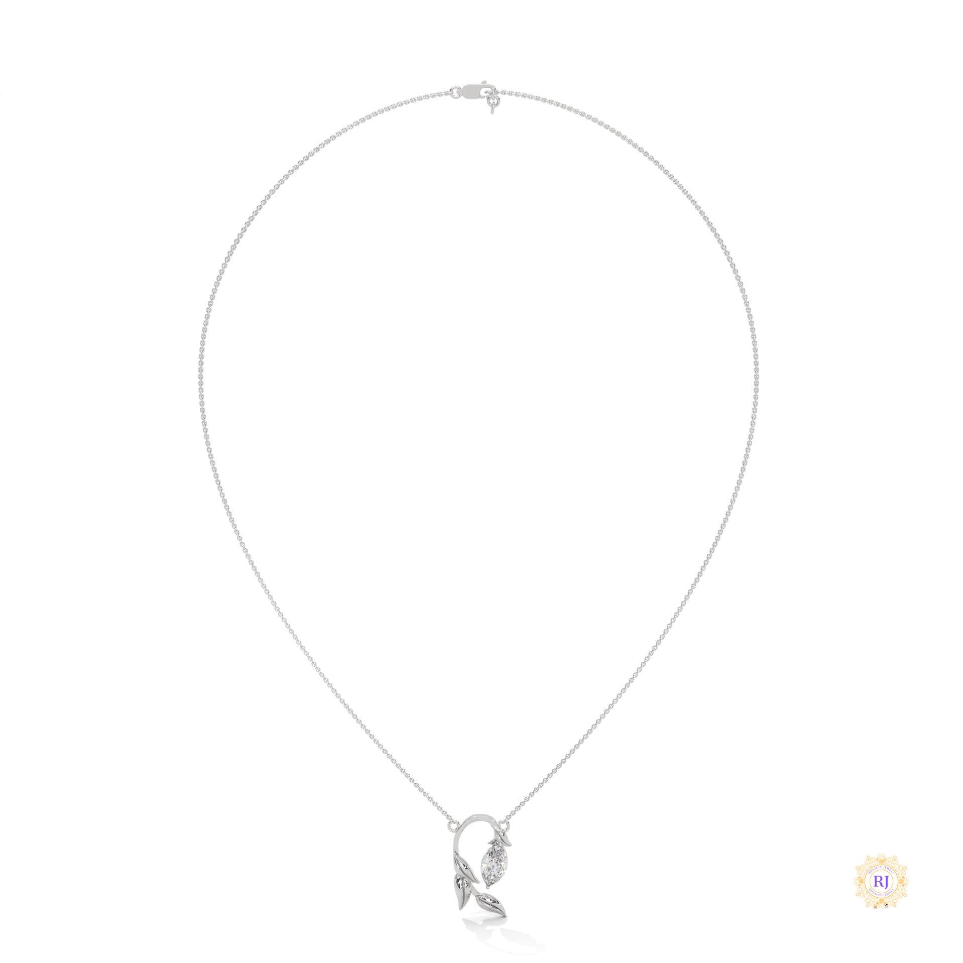 0.50 CT. Floral Marquise Diamond Pendant