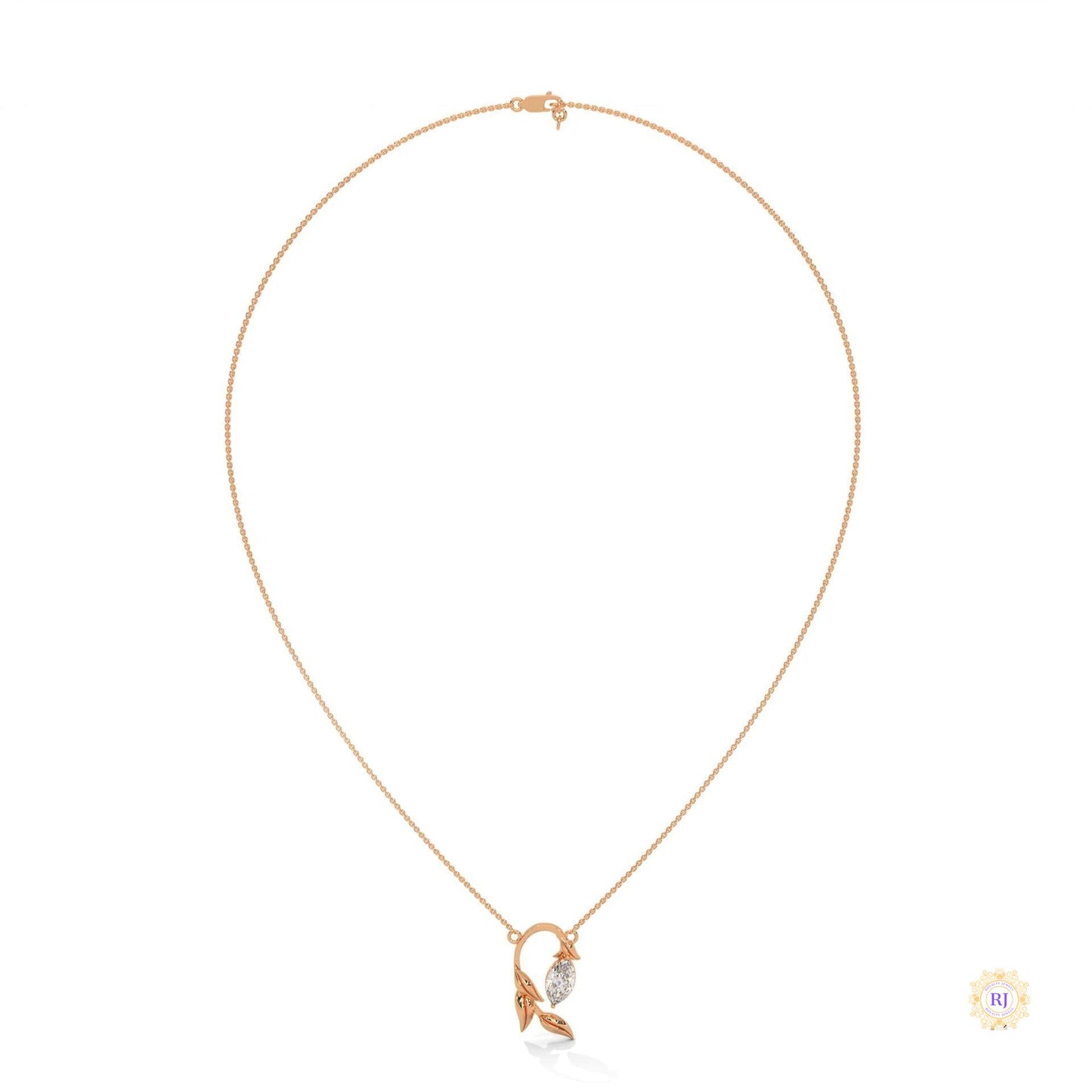 0.50 CT. Floral Marquise Diamond Pendant