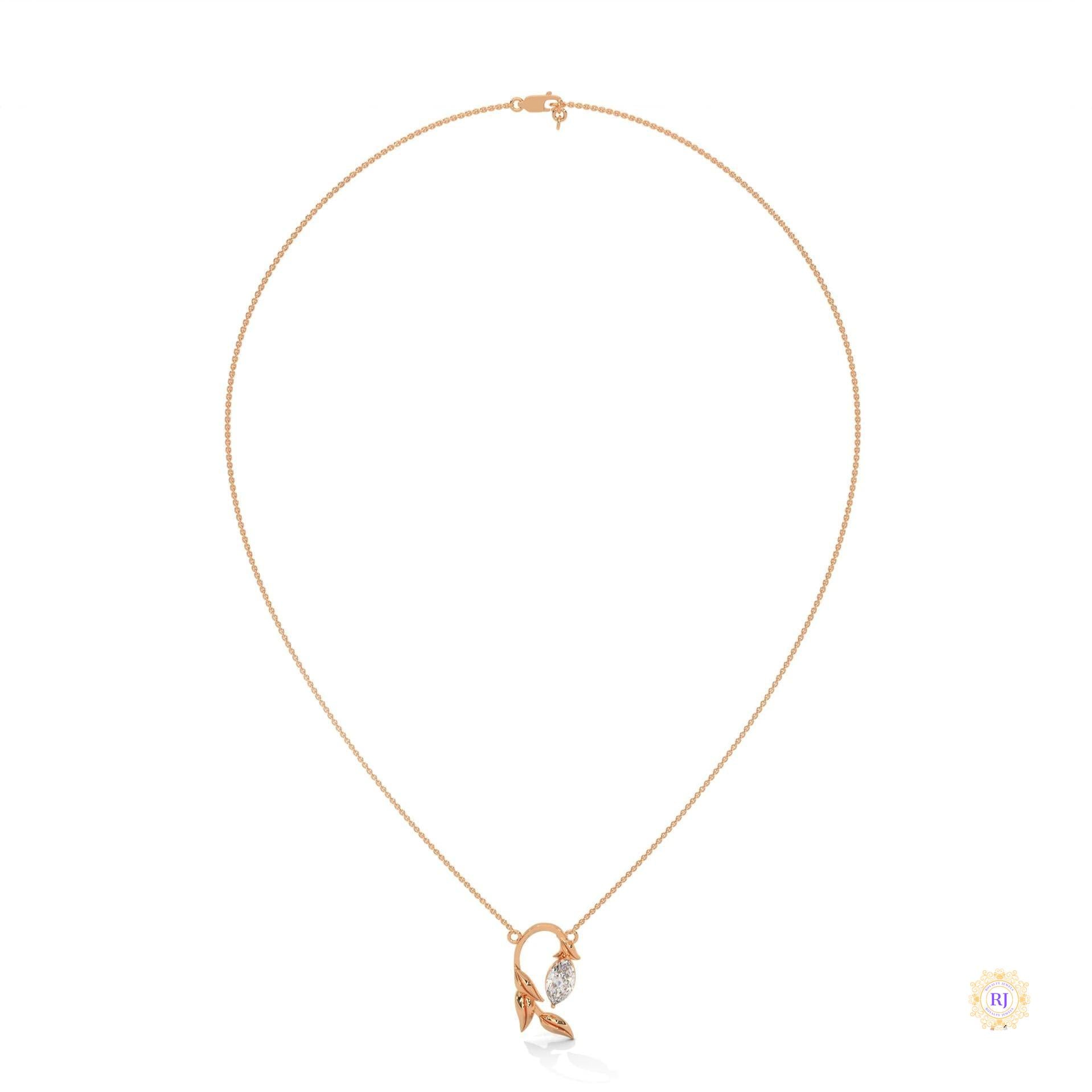 0.50 CT. Floral Marquise Diamond Pendant