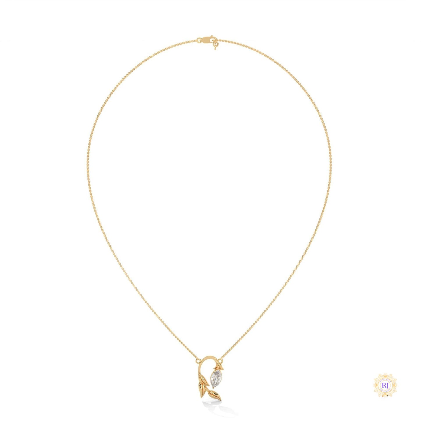 0.50 CT. Floral Marquise Diamond Pendant