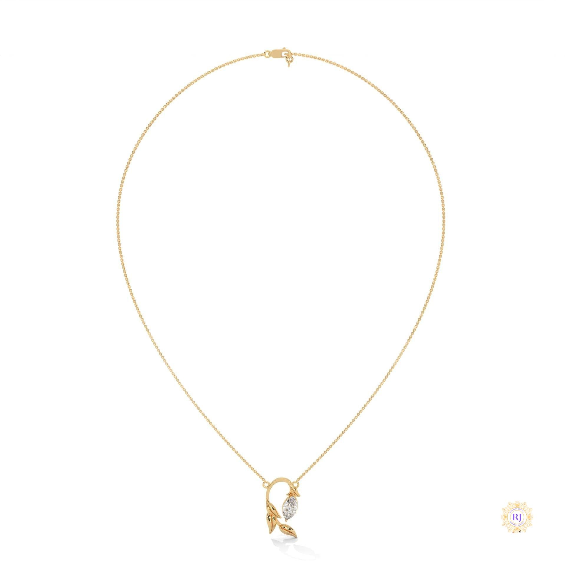 0.50 CT. Floral Marquise Diamond Pendant