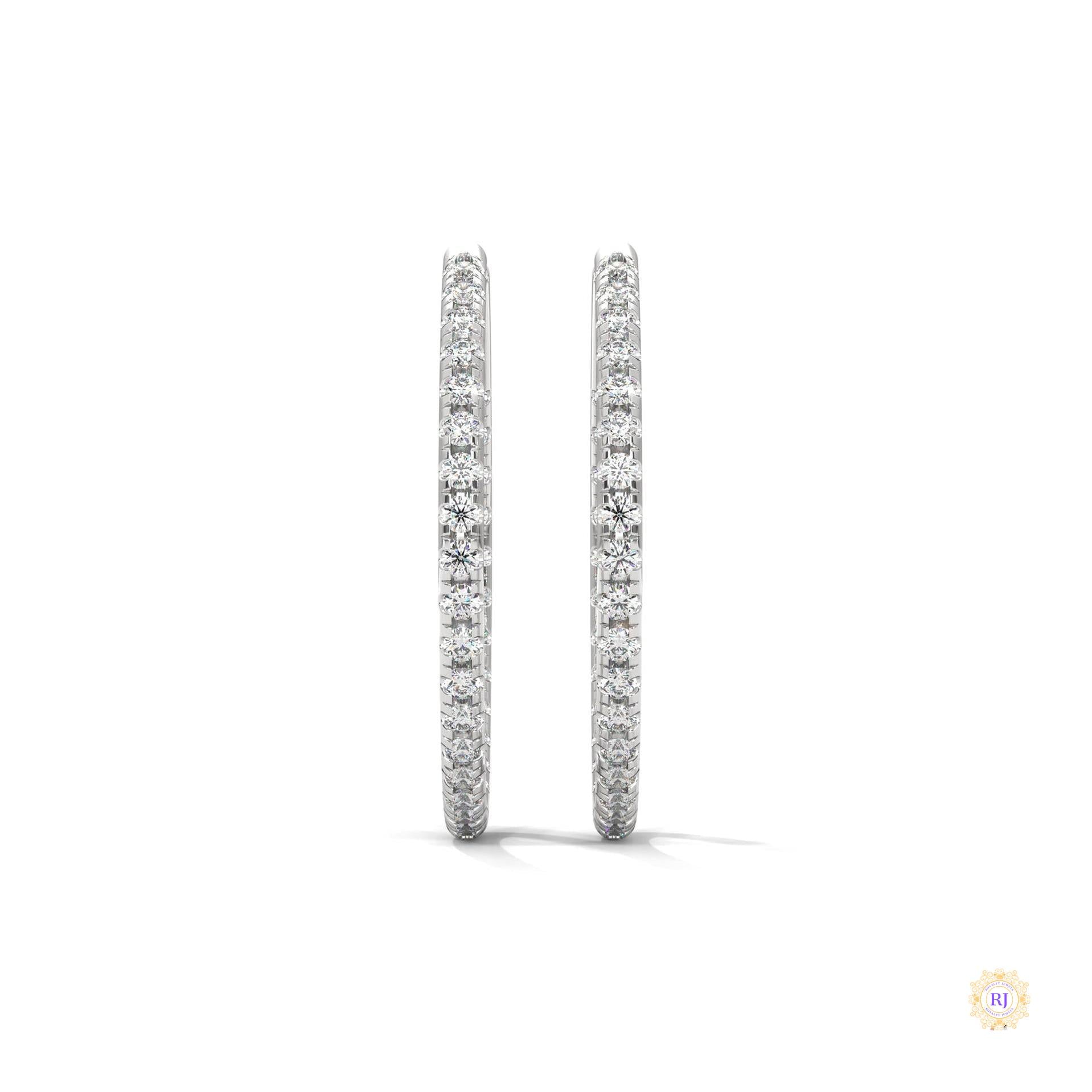 0.50 CT. Inside-Out Diamond Hoop Earrings