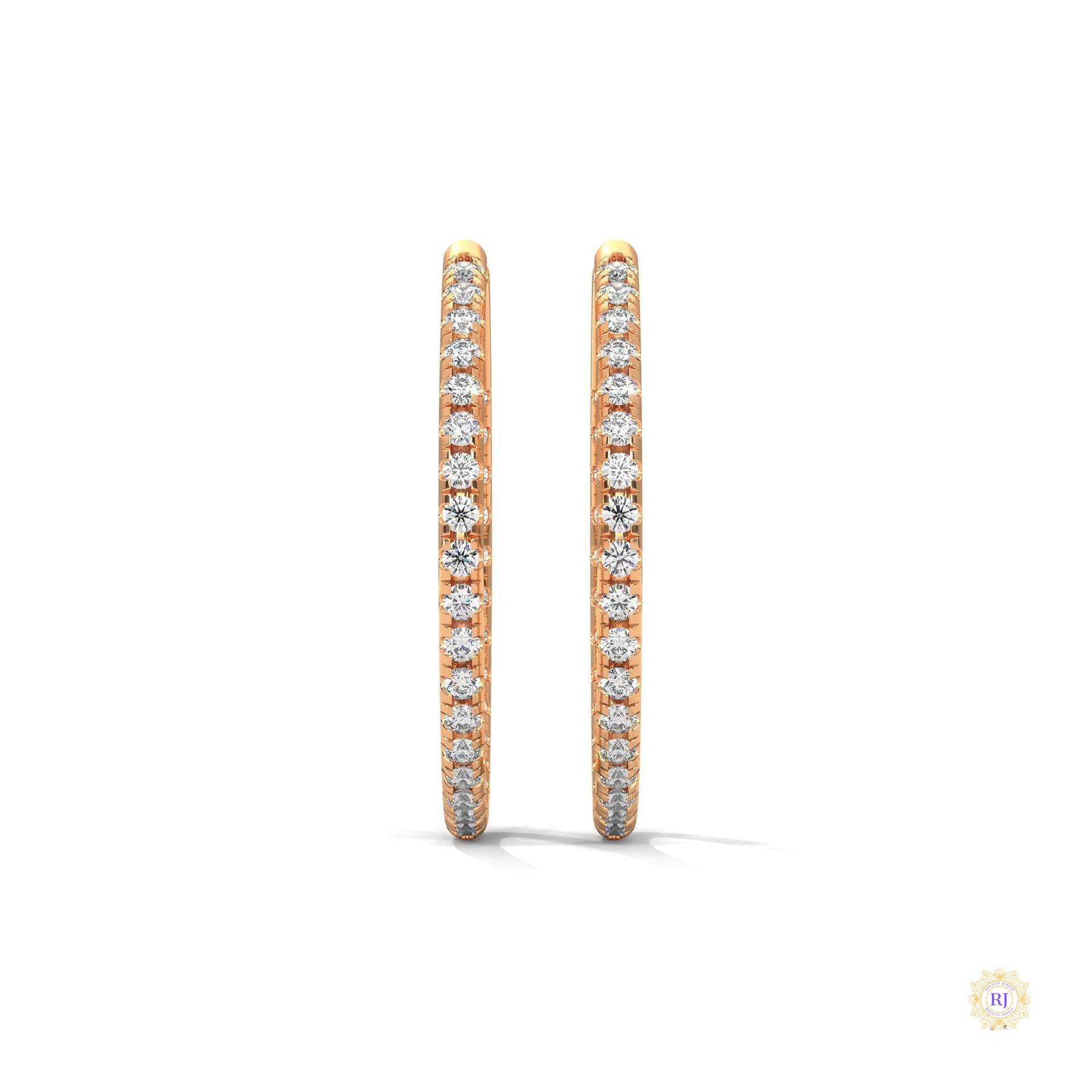 0.50 CT. Inside-Out Diamond Hoop Earrings