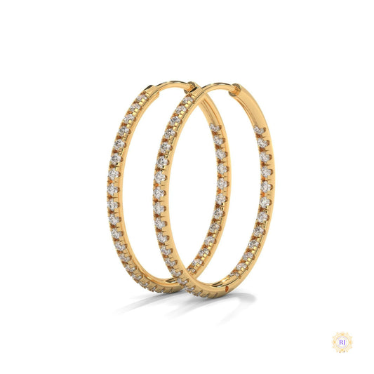 0.50 CT. Inside-Out Diamond Hoop Earrings