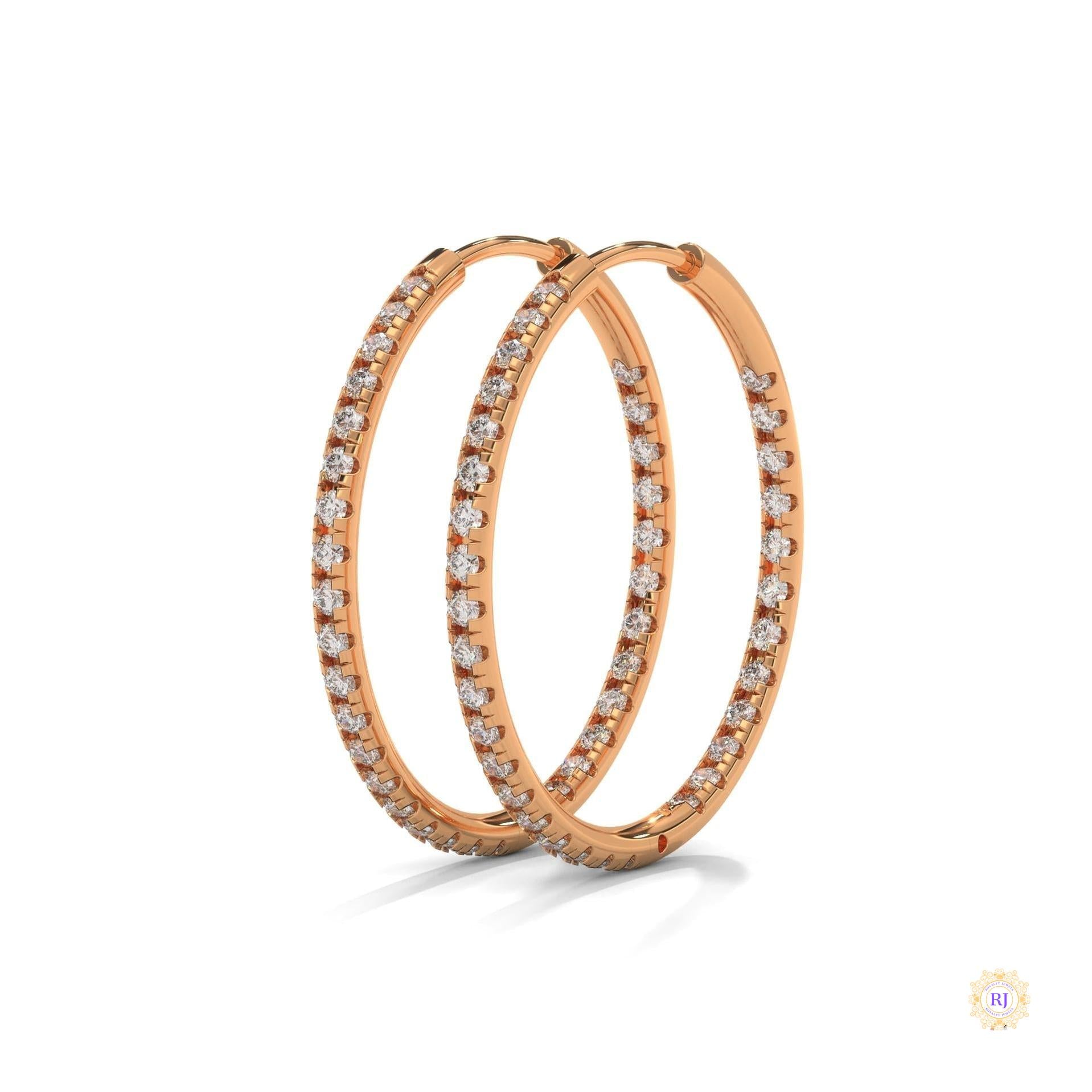 0.50 CT. Inside-Out Diamond Hoop Earrings