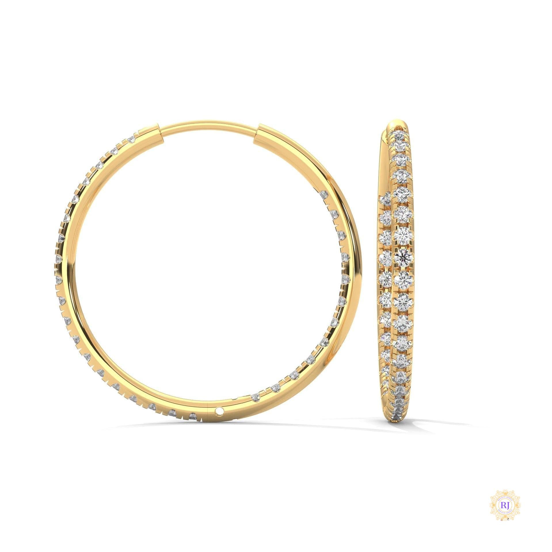 0.50 CT. Inside-Out Diamond Hoop Earrings