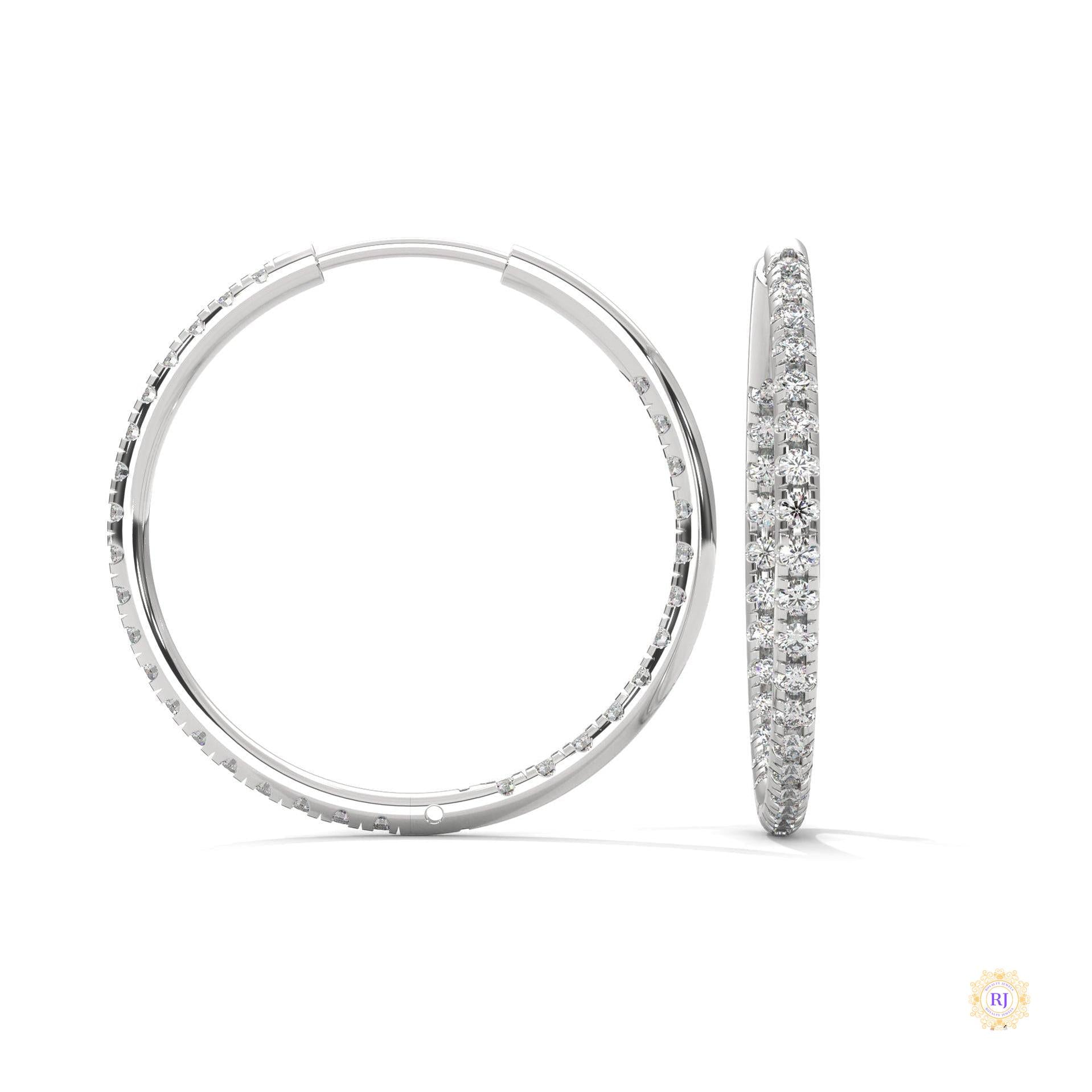 0.50 CT. Inside-Out Diamond Hoop Earrings