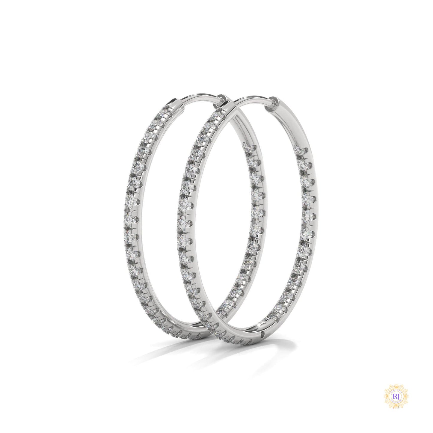 0.50 CT. Inside-Out Diamond Hoop Earrings