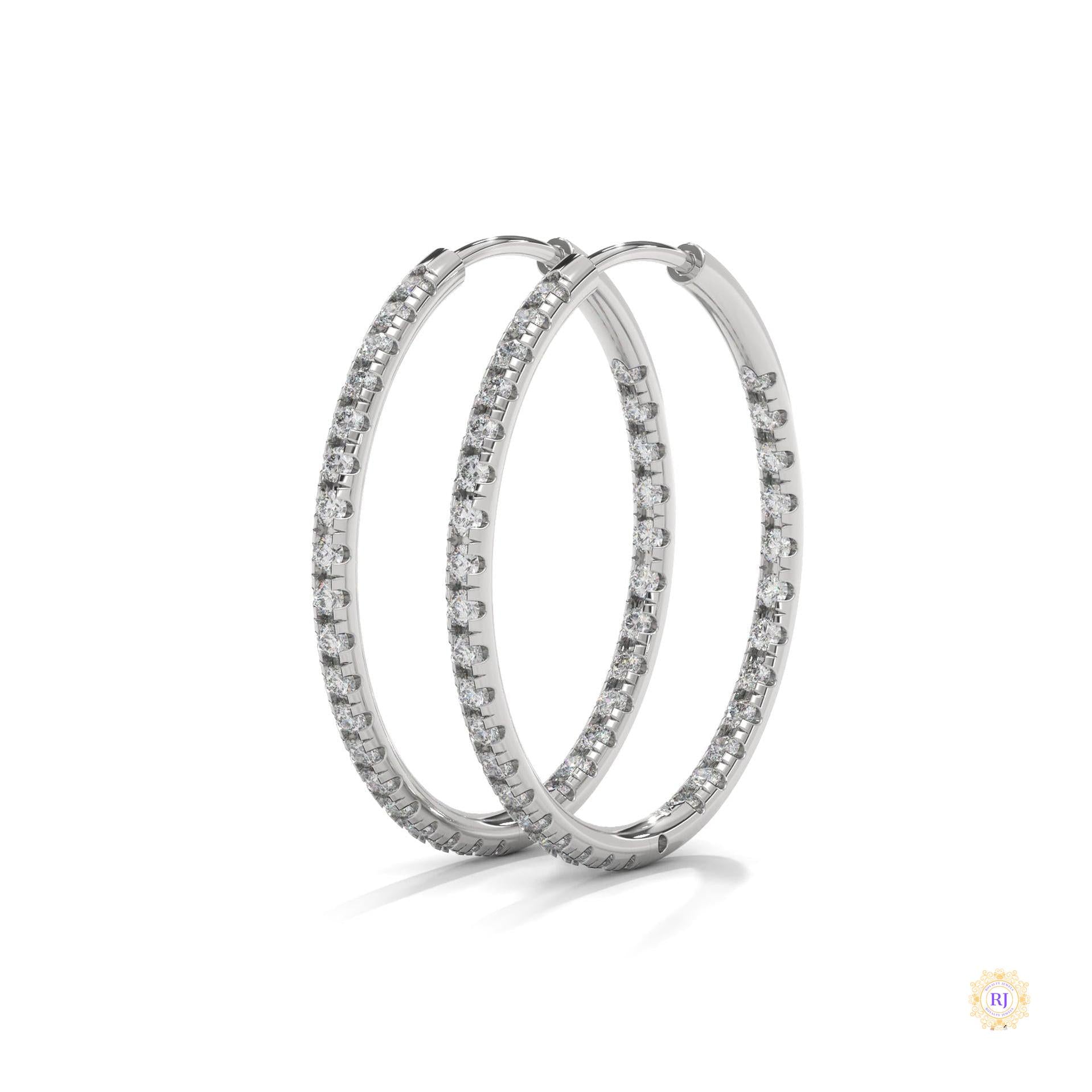 0.50 CT. Inside-Out Diamond Hoop Earrings