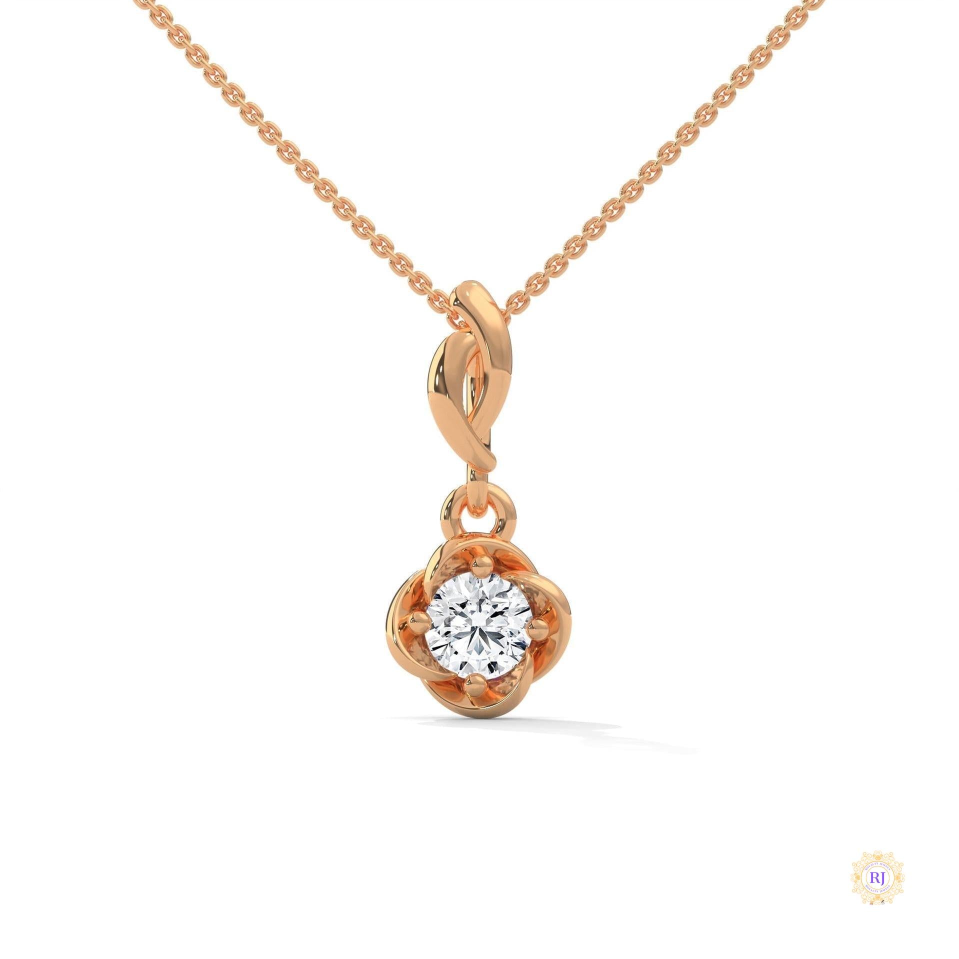 0.50 CT. Solitaire Twist Bloom Pendant