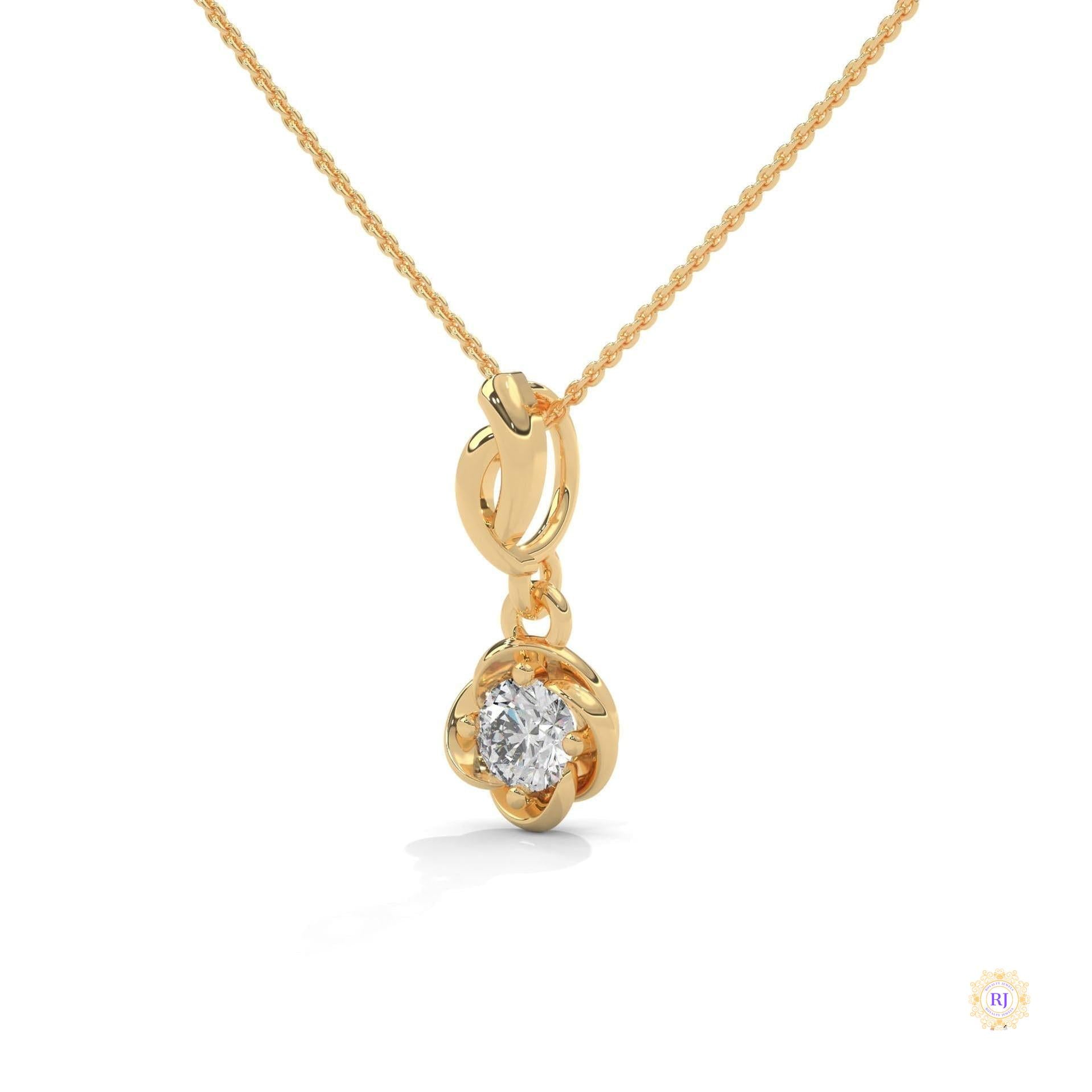 0.50 CT. Solitaire Twist Bloom Pendant