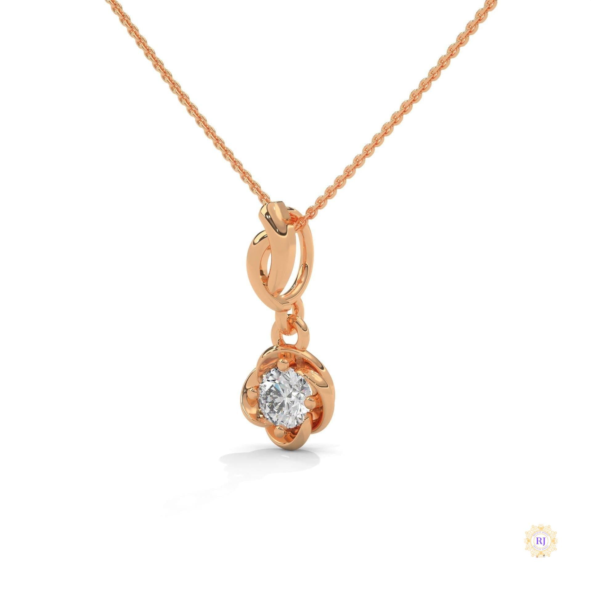0.50 CT. Solitaire Twist Bloom Pendant