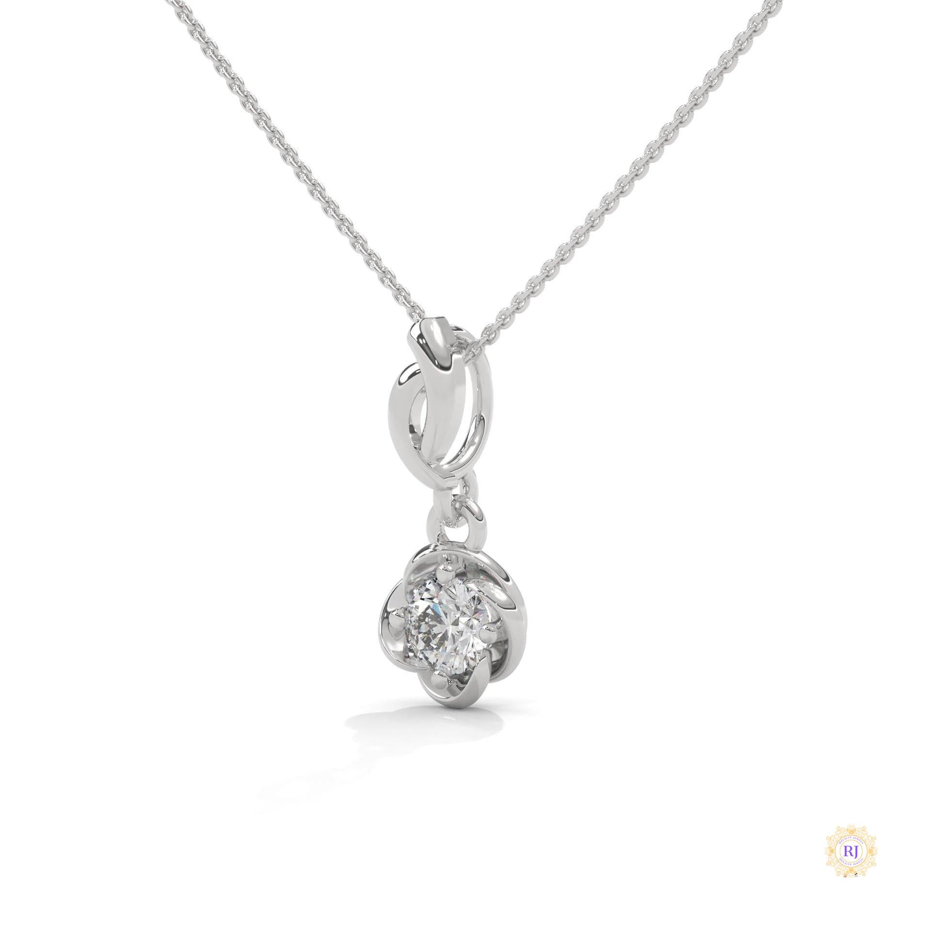 0.50 CT. Solitaire Twist Bloom Pendant