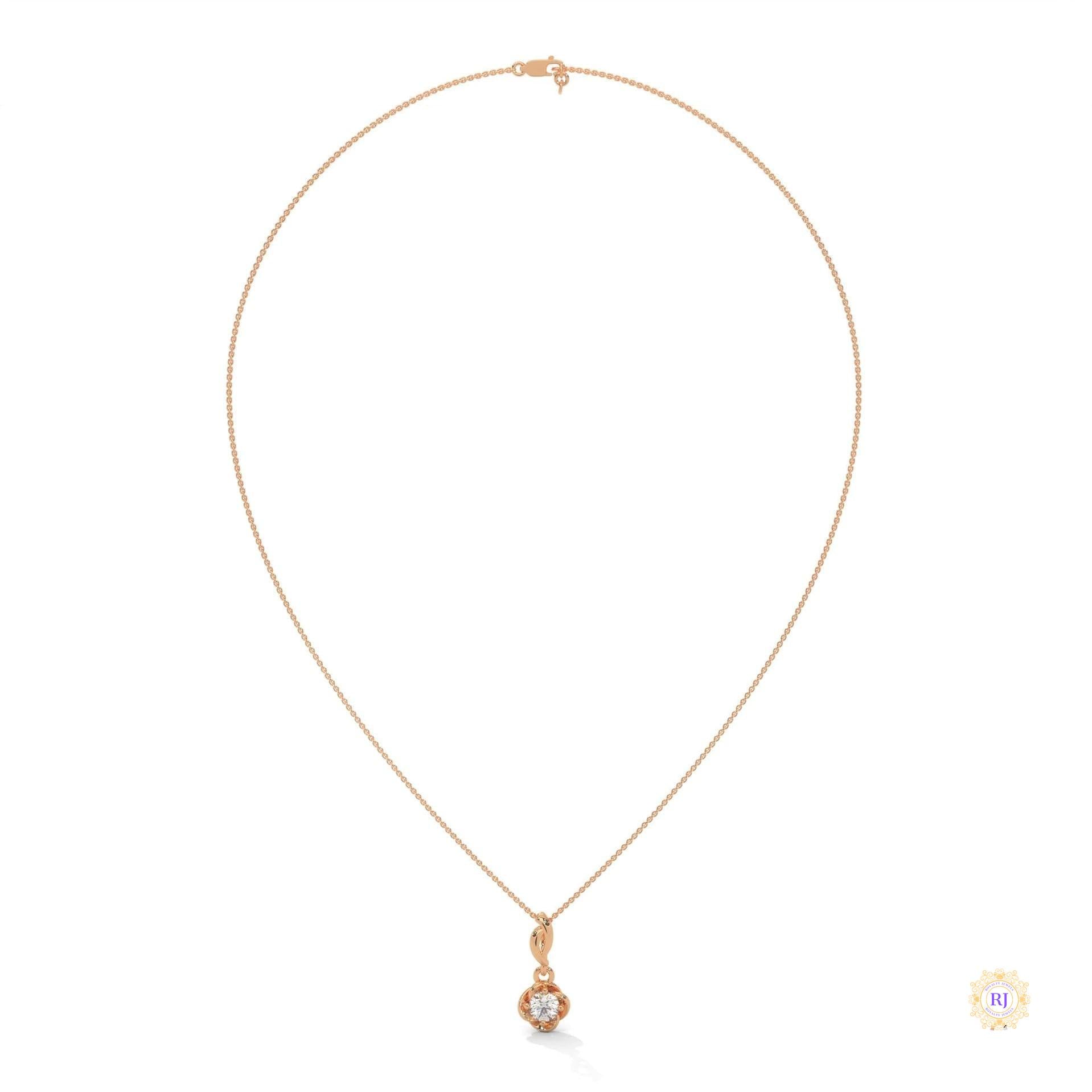 0.50 CT. Solitaire Twist Bloom Pendant