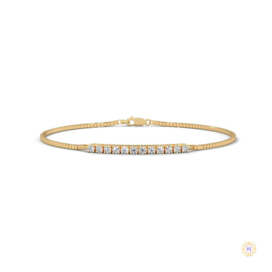 0.50 Ct. Bar Lab Diamond Chain Bracelet Everyday Luxe