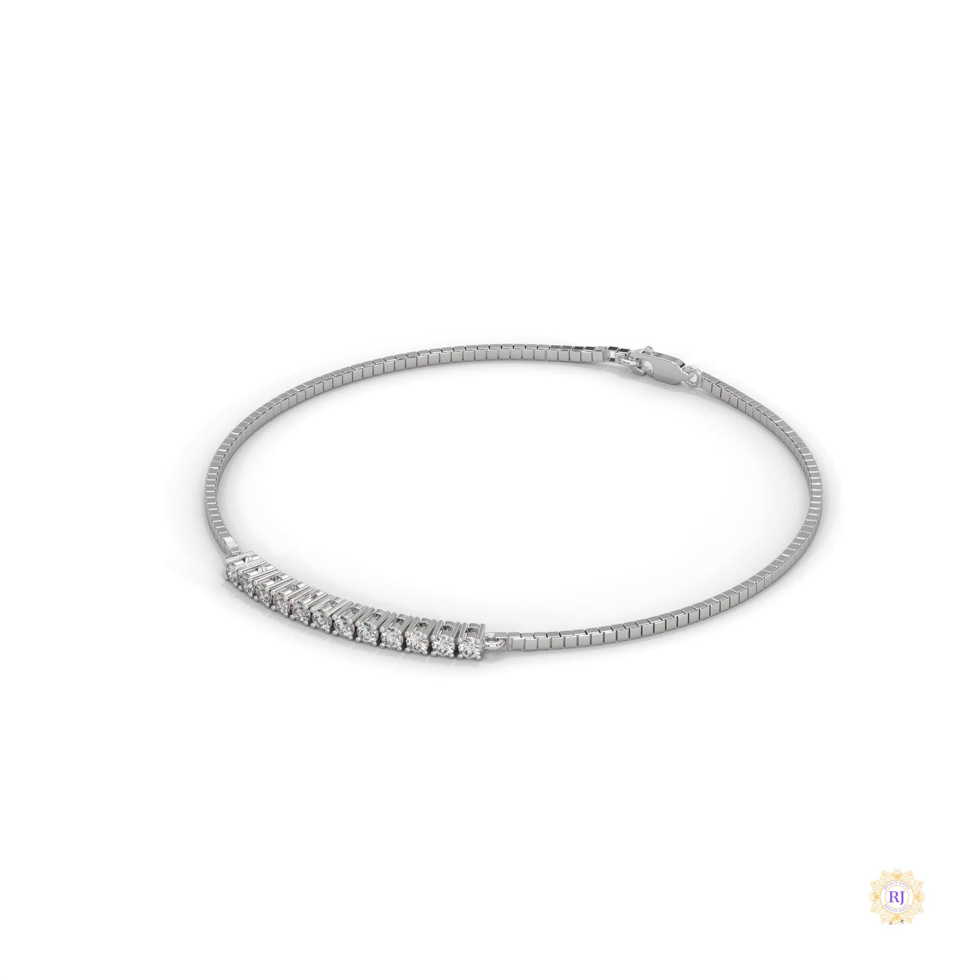 0.50 Ct. Bar Lab Diamond Chain Bracelet Everyday Luxe
