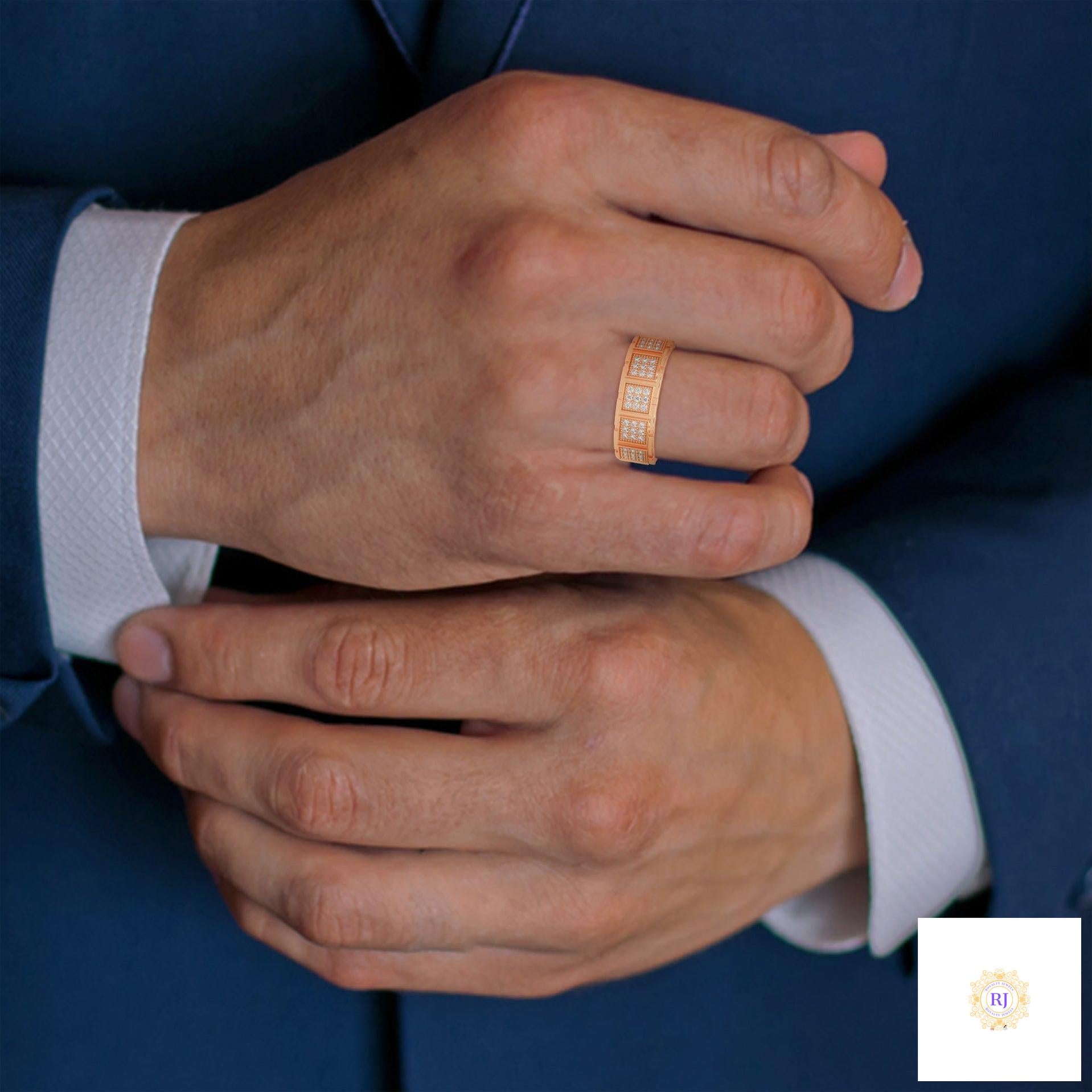 0.50 Ct. Men’s Lab Diamond Panel Ring | Luxury Design