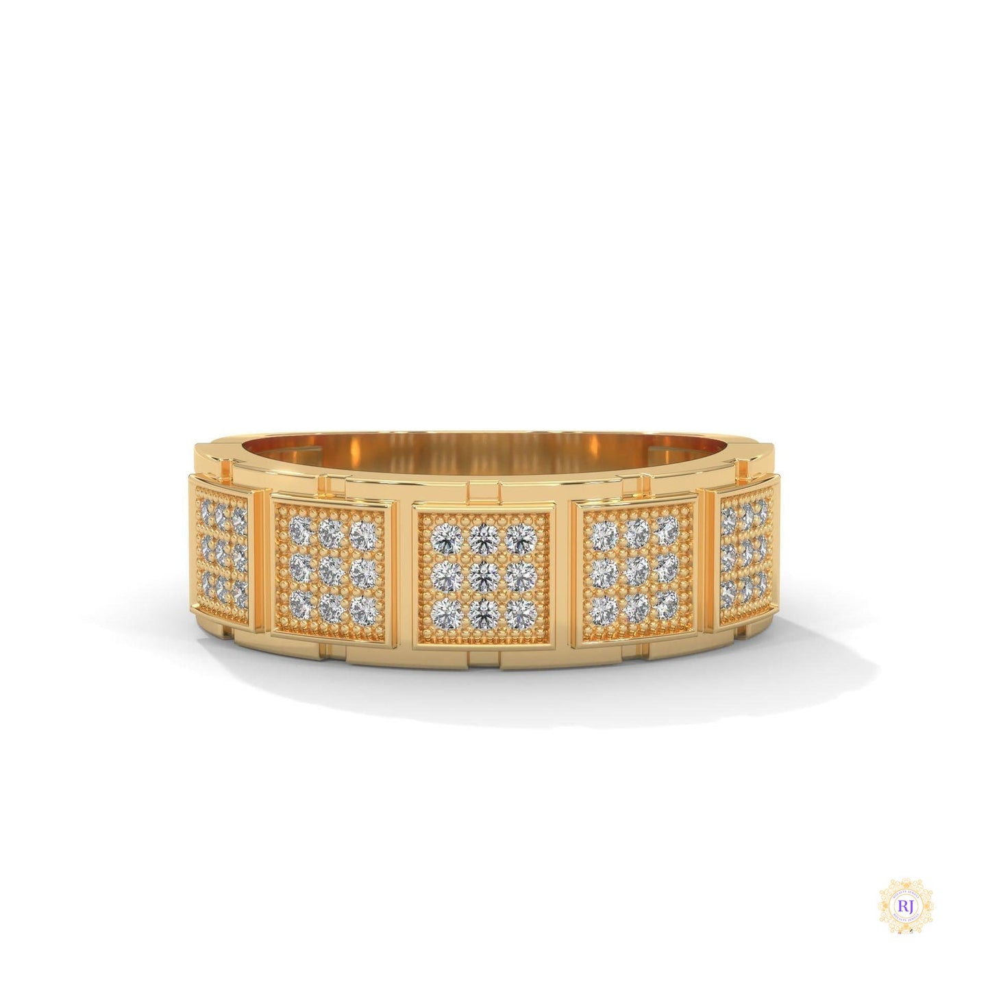 0.50 Ct. Men’s Lab Diamond Panel Ring | Luxury Design