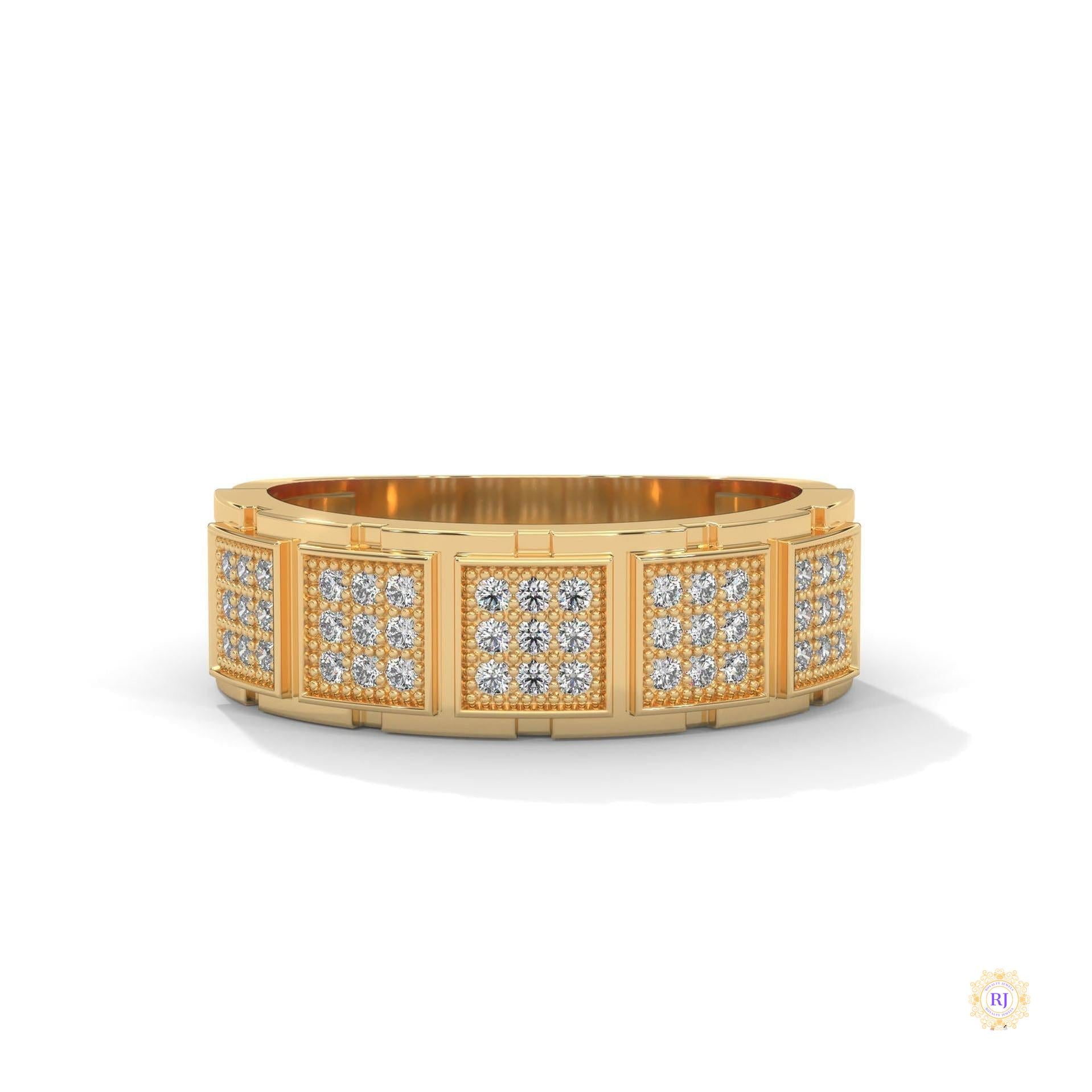 0.50 Ct. Men’s Lab Diamond Panel Ring | Luxury Design