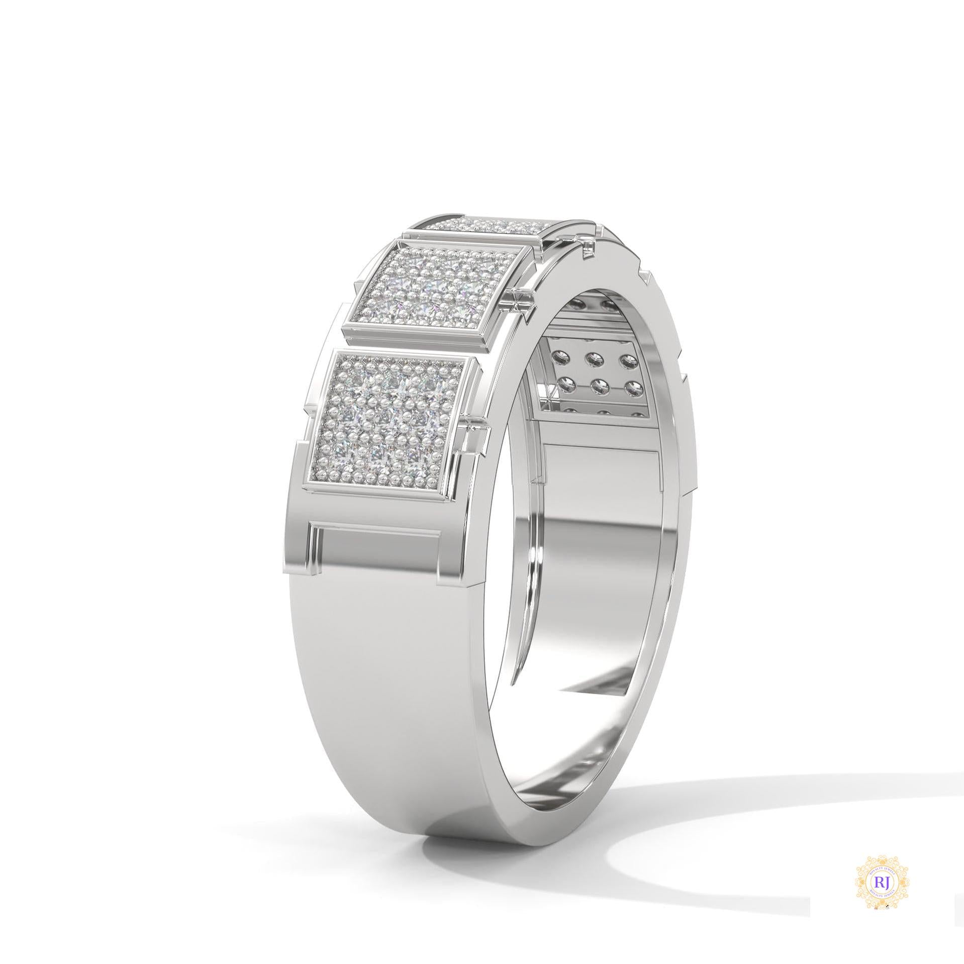 0.50 Ct. Men’s Lab Diamond Panel Ring | Luxury Design