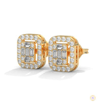 0.60 CT. Baguette Diamond Halo Stud Earrings