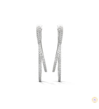 0.60 CT. Diamond Double Teardrop Hoop Earrings