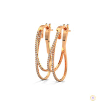0.60 CT. Diamond Double Teardrop Hoop Earrings
