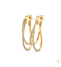 0.60 CT. Diamond Double Teardrop Hoop Earrings
