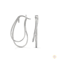 0.60 CT. Diamond Double Teardrop Hoop Earrings