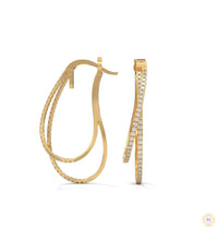 0.60 CT. Diamond Double Teardrop Hoop Earrings