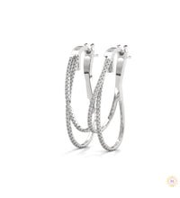 0.60 CT. Diamond Double Teardrop Hoop Earrings