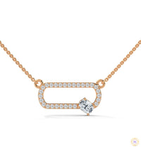 0.60 CT. Oval Link Diamond Pendant