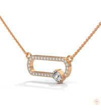 0.60 CT. Oval Link Diamond Pendant