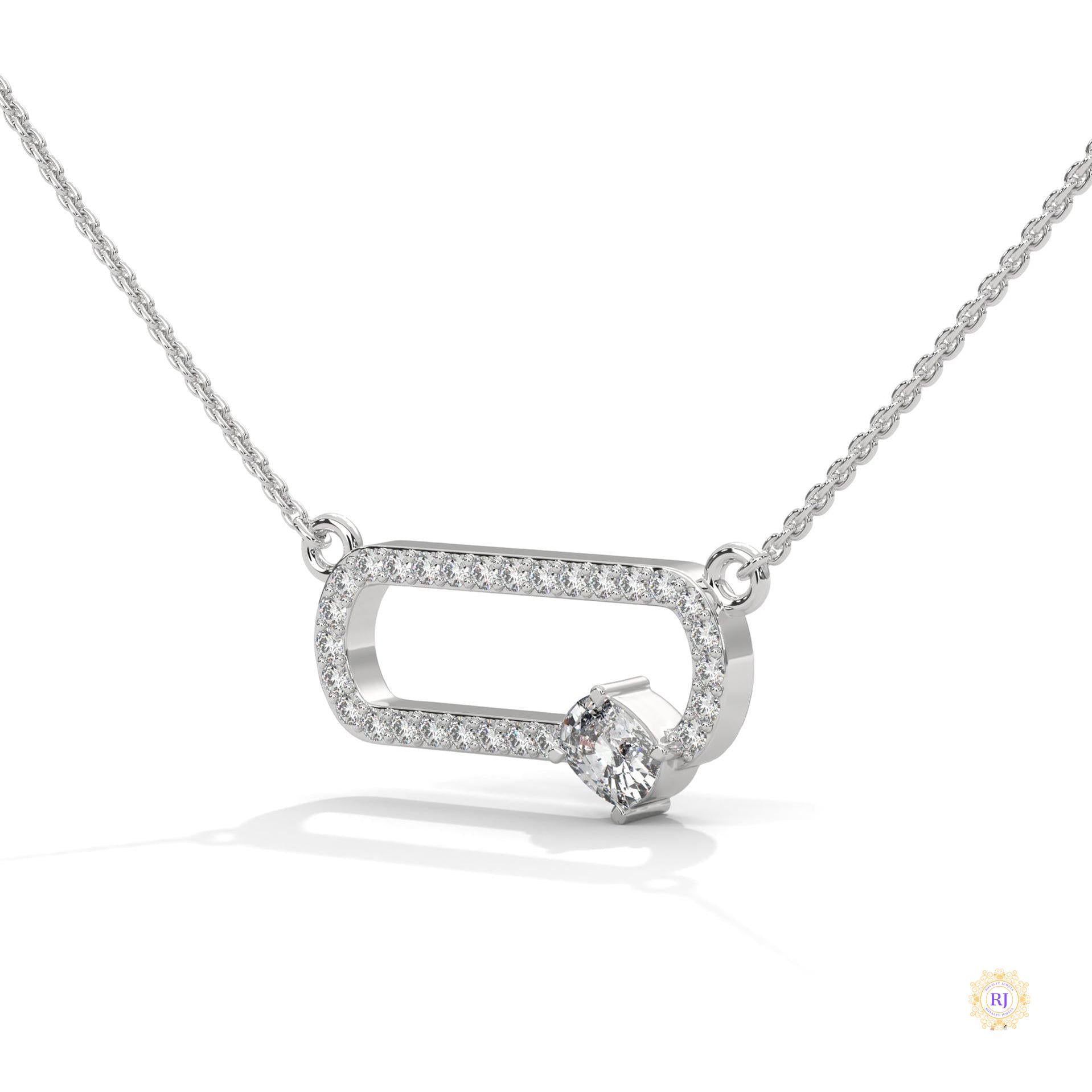 0.60 CT. Oval Link Diamond Pendant