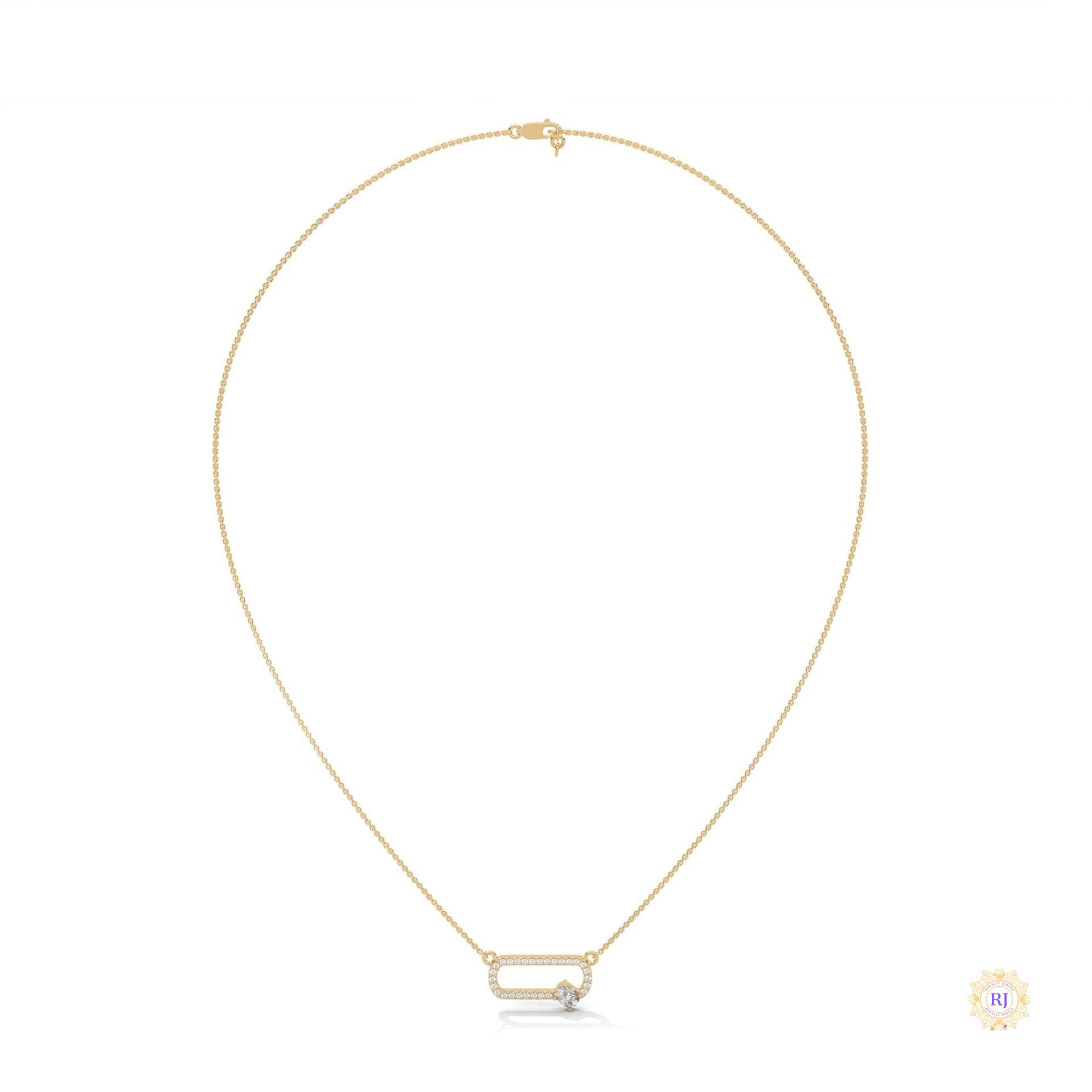 0.60 CT. Oval Link Diamond Pendant