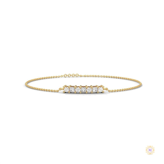 0.60 Ct. Princess Cut Bar Lab Diamond Bracelet