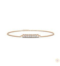 0.60 Ct. Princess Cut Bar Lab Diamond Bracelet
