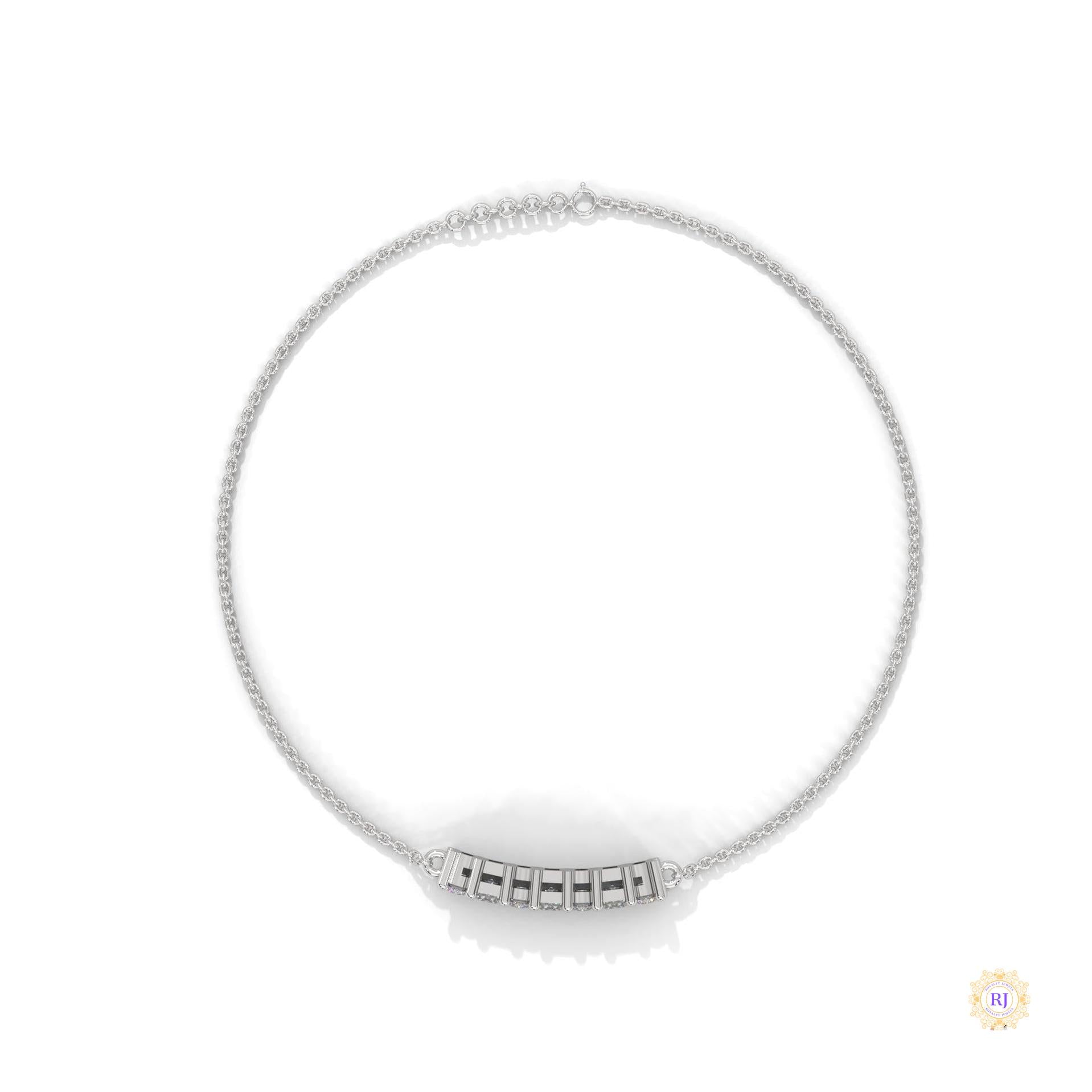 0.60 Ct. Princess Cut Bar Lab Diamond Bracelet