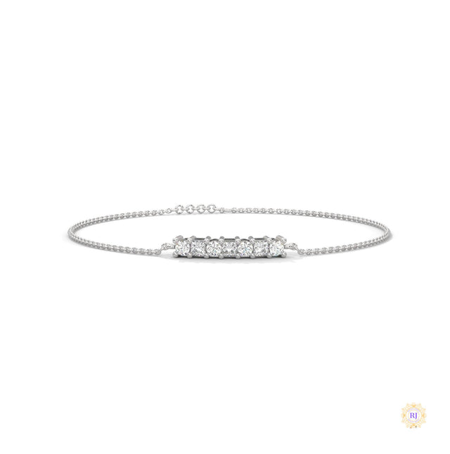 0.60 Ct. Princess Cut Bar Lab Diamond Bracelet