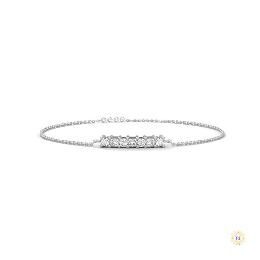 0.60 Ct. Princess Cut Bar Lab Diamond Bracelet