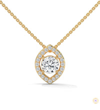 0.65 CT. Marquise Halo Diamond Pendant