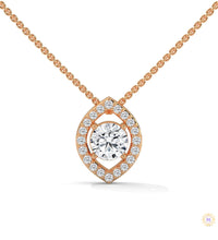 0.65 CT. Marquise Halo Diamond Pendant