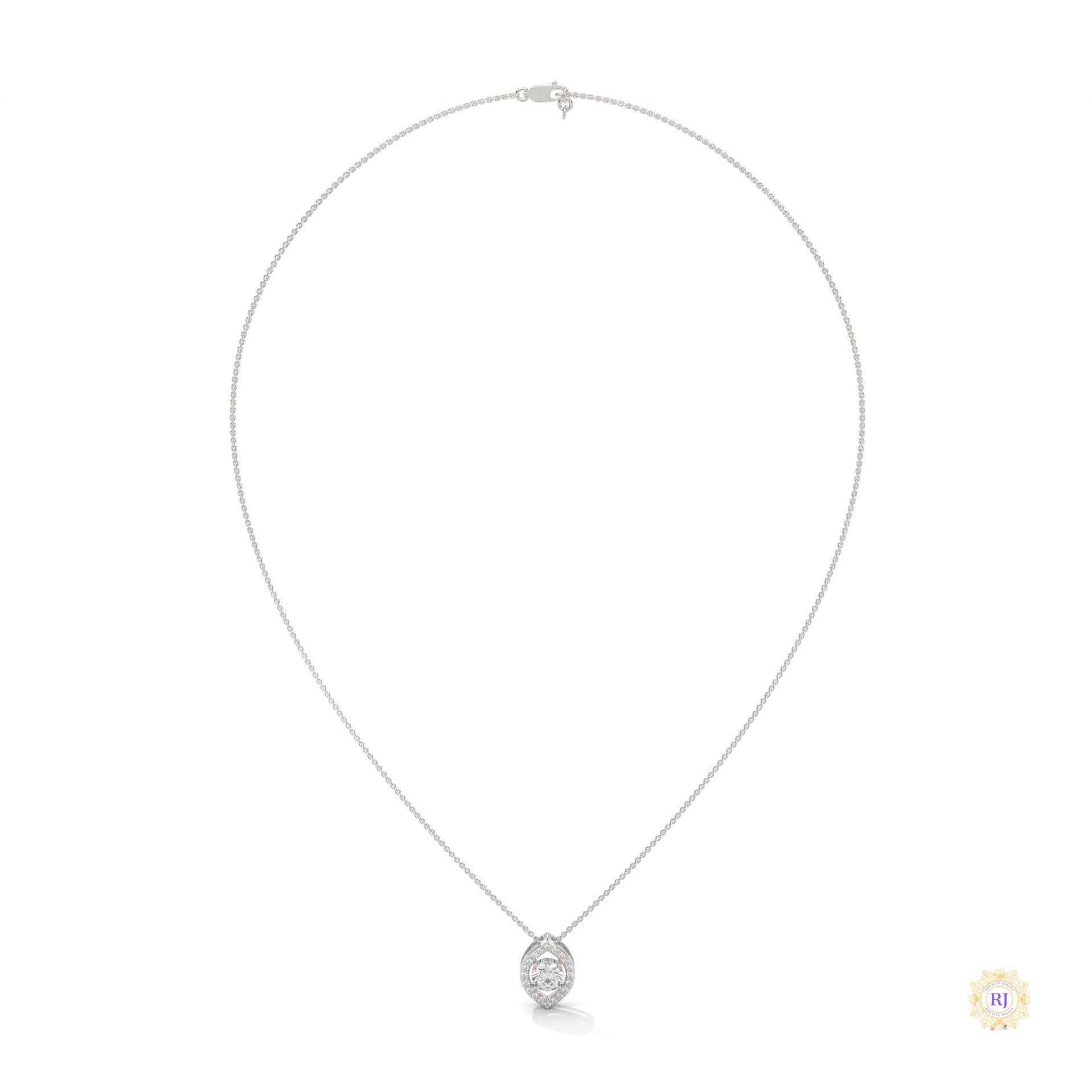 0.65 CT. Marquise Halo Diamond Pendant