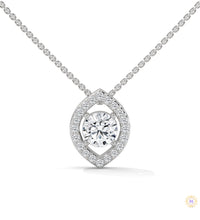 0.65 CT. Marquise Halo Diamond Pendant