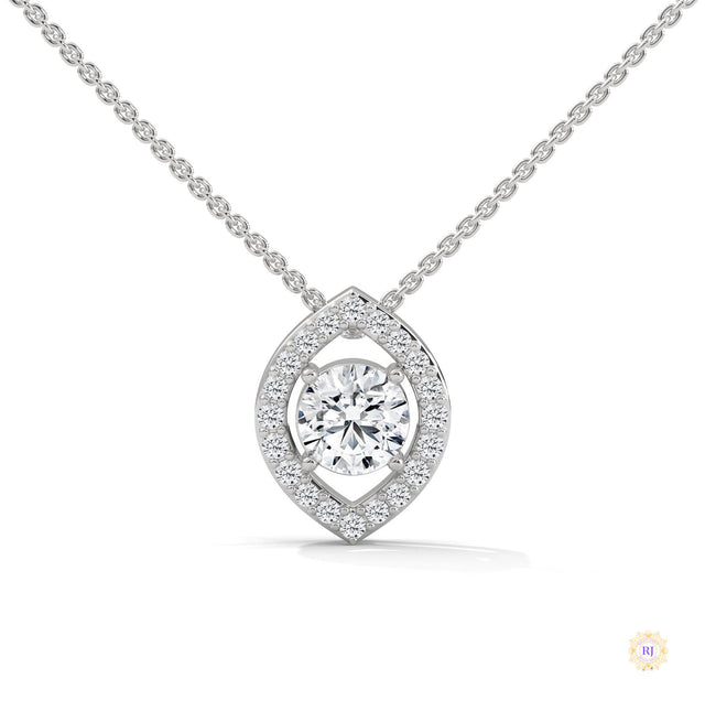 0.65 CT. Marquise Halo Diamond Pendant