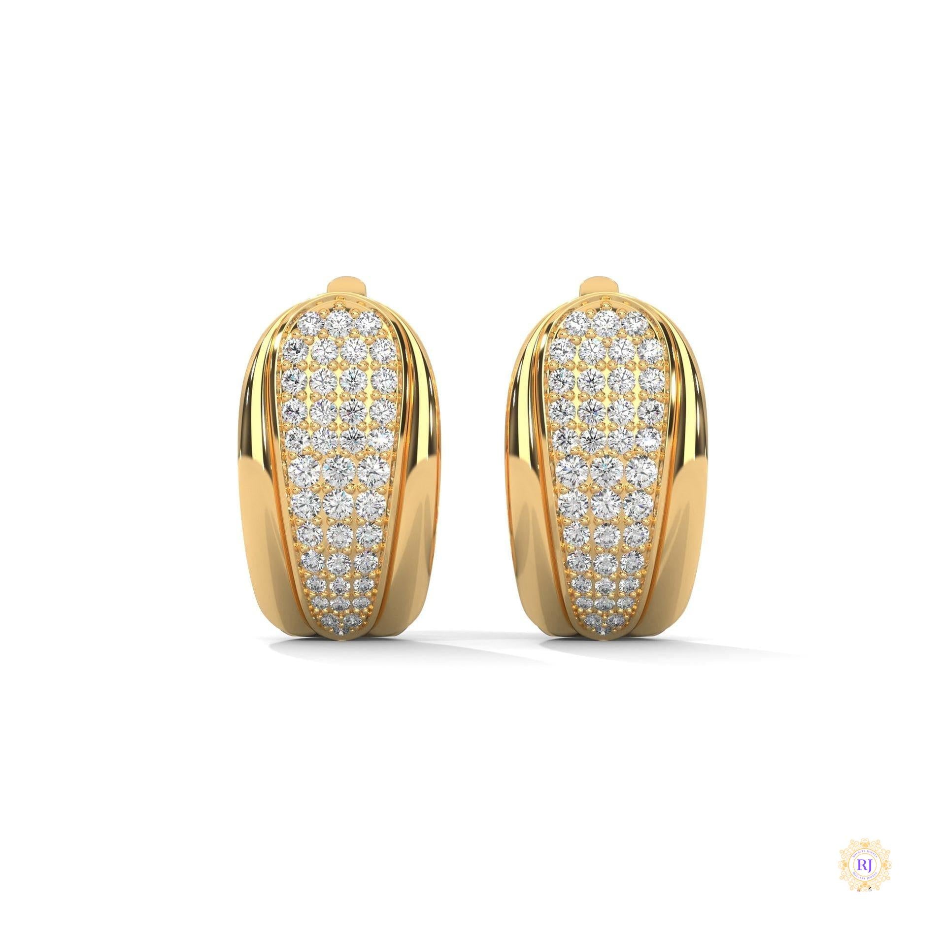 0.70 CT. Tapered Pavé Diamond Huggie Earrings