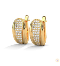 0.70 CT. Tapered Pavé Diamond Huggie Earrings