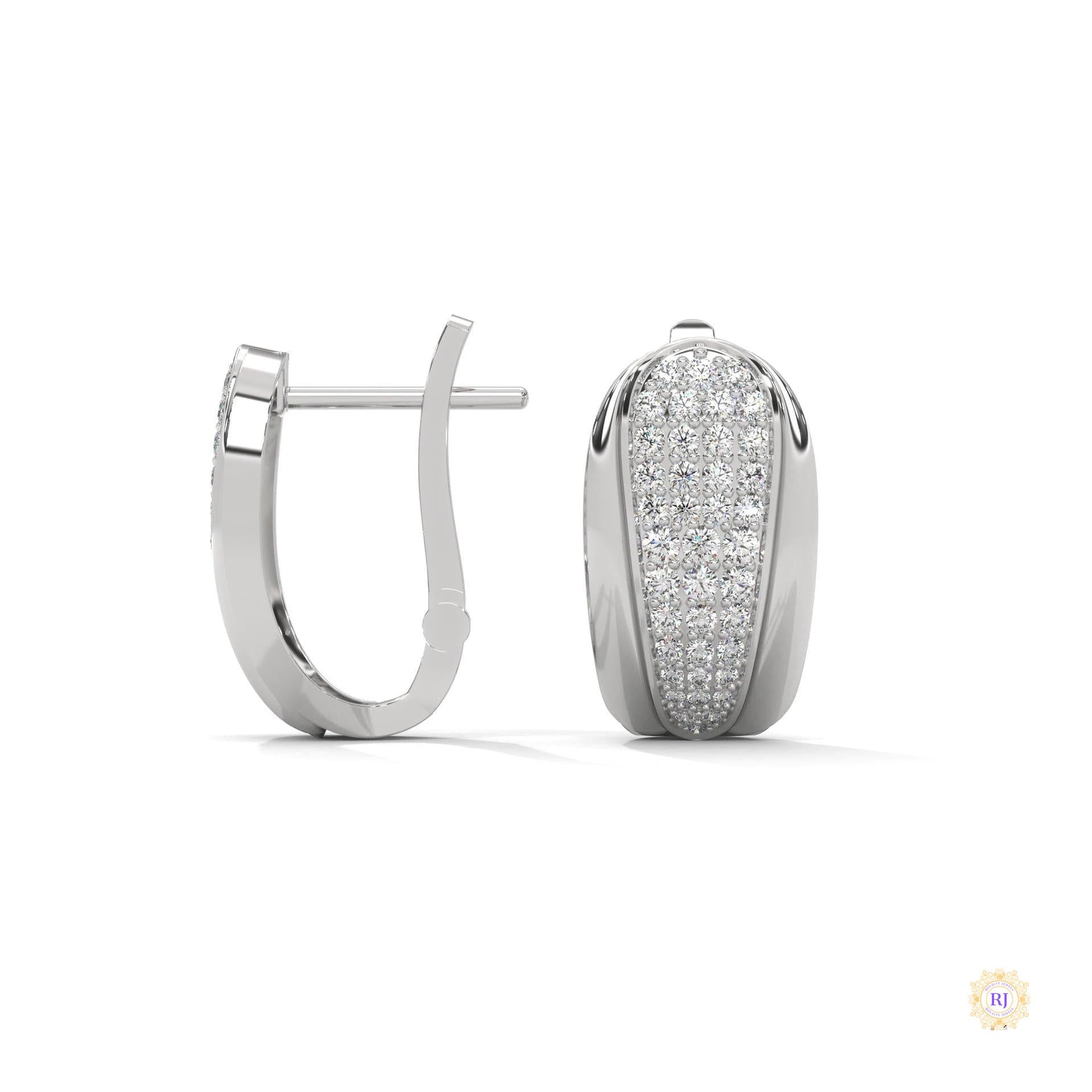 0.70 CT. Tapered Pavé Diamond Huggie Earrings