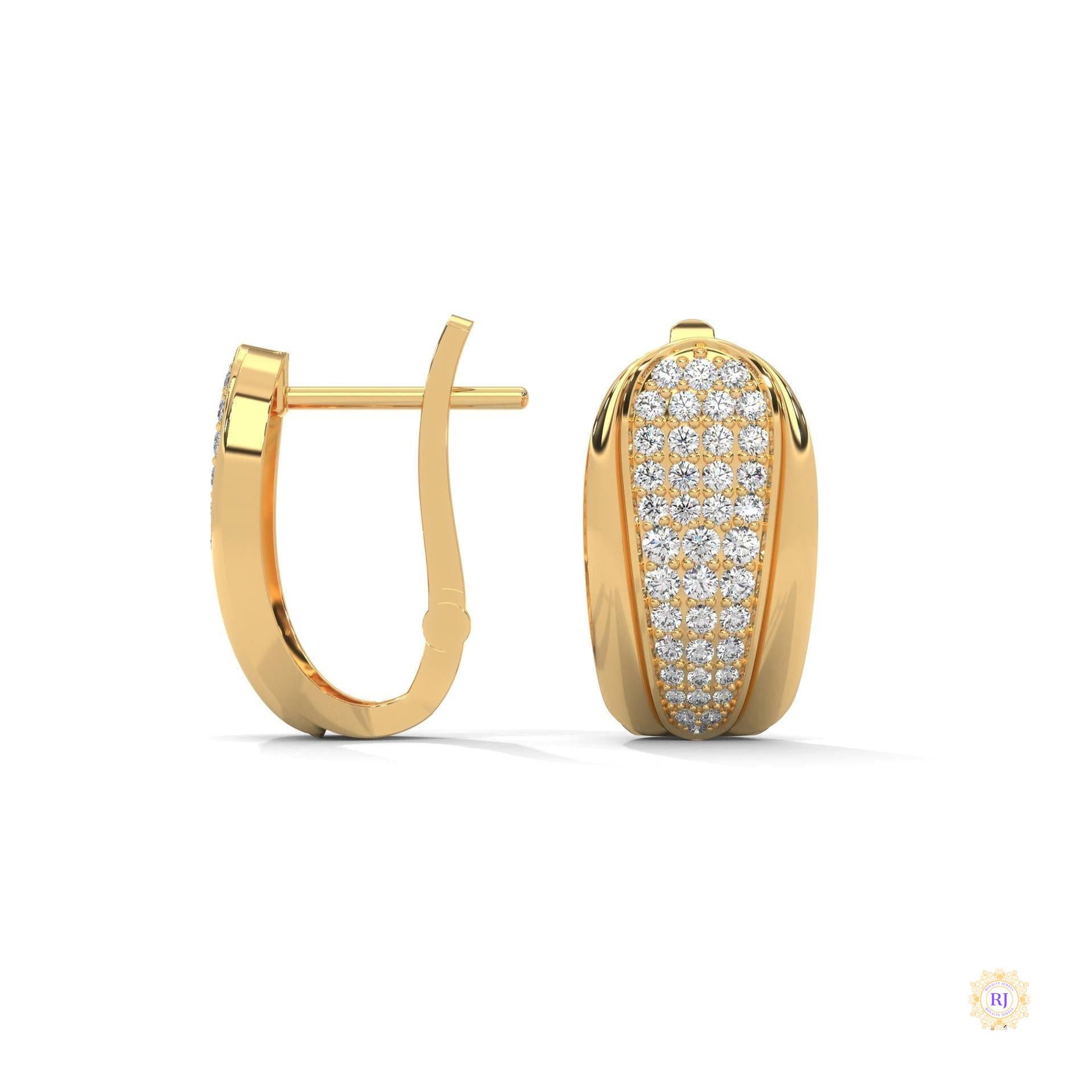 0.70 CT. Tapered Pavé Diamond Huggie Earrings