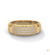 0.70 Ct. Men’s Lab Diamond Ring | Sculpted Pavé Finish